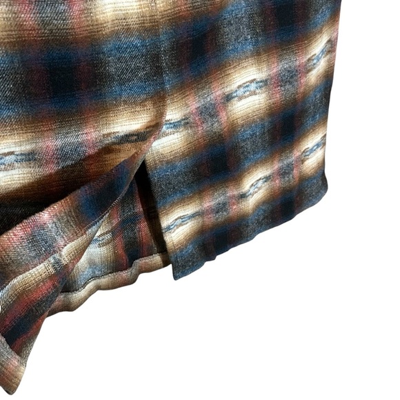 Vtg 90s No.4 EXP Jeans Multicolor Western Wool Wrap Skirt Italy Women Size 13/14 - Picture 5 of 11